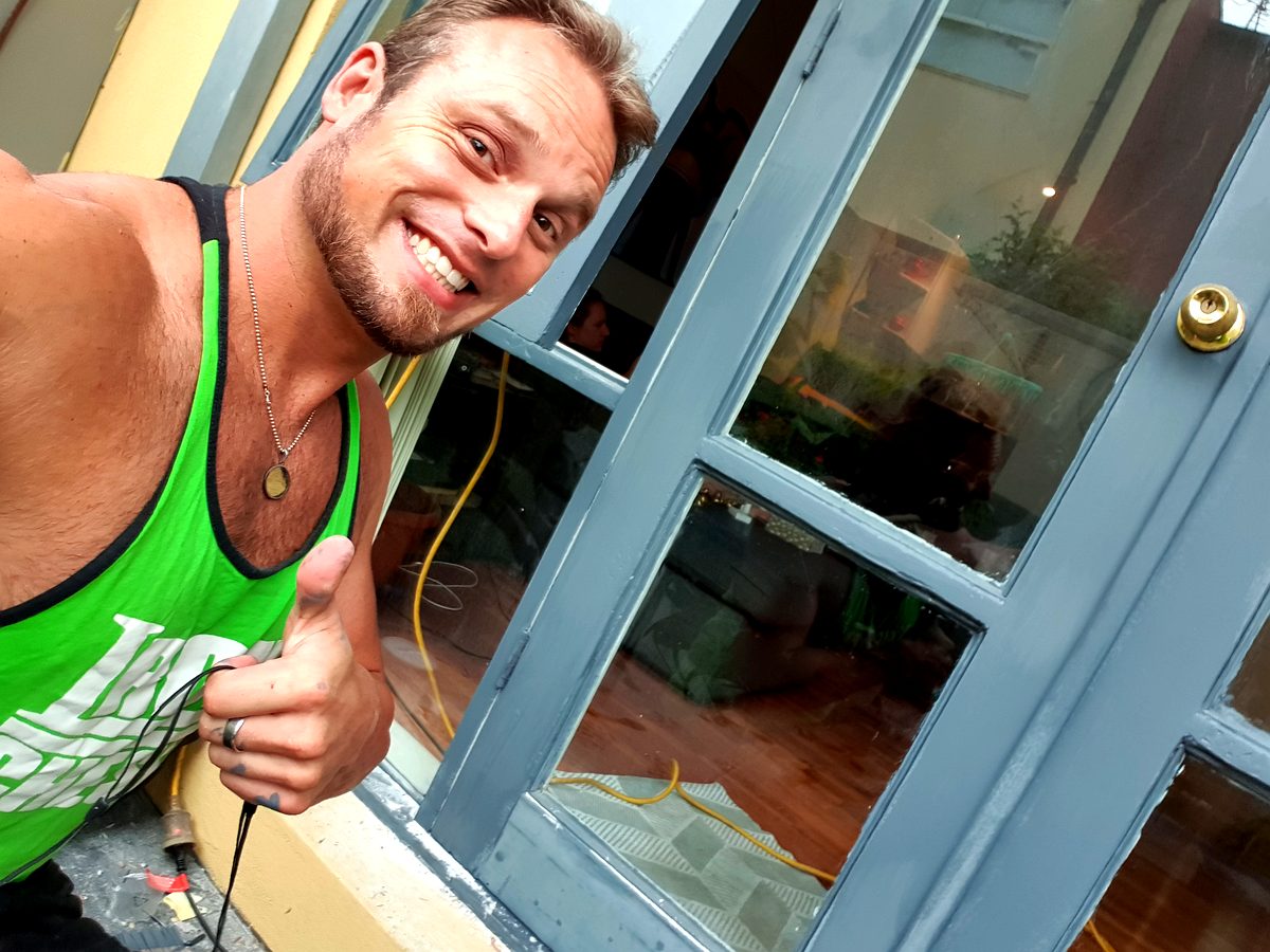 Mick after completing door rot repair