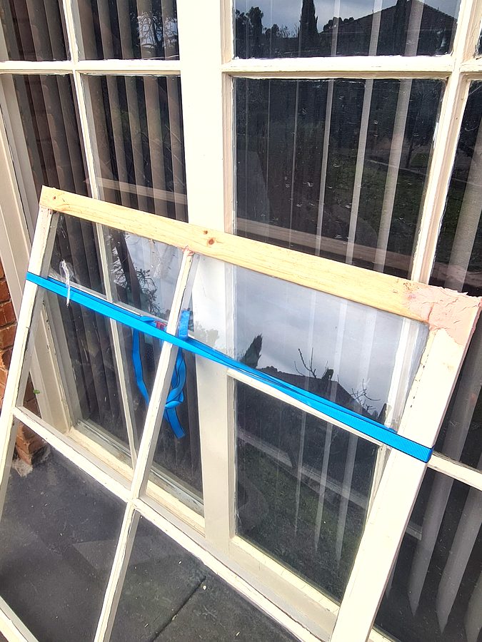 New timber rail being fitted